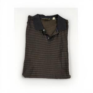 VTG ERMENEGILDO ZEGNA MENS GOLF POLO SHIRT XL IT54/US44 BROWN MADE IN ITALY VGC!
